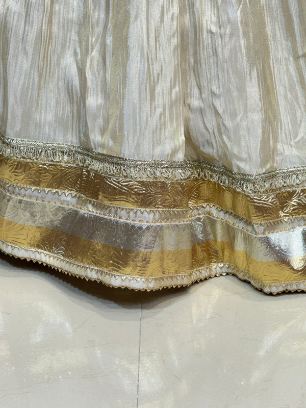 PURE VISCOS KHADDI GEORGETTE DUPATTA WITH TISSUE LEHENGA