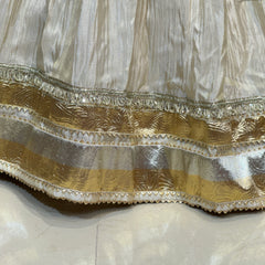PURE VISCOS KHADDI GEORGETTE DUPATTA WITH TISSUE LEHENGA