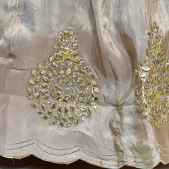 PURE VISCOS KHADDI GEORGETTE DUPATTA WITH TISSUE LEHENGA