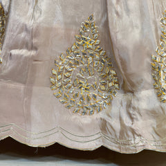 PURE VISCOS KHADDI GEORGETTE DUPATTA WITH TISSUE LEHENGA
