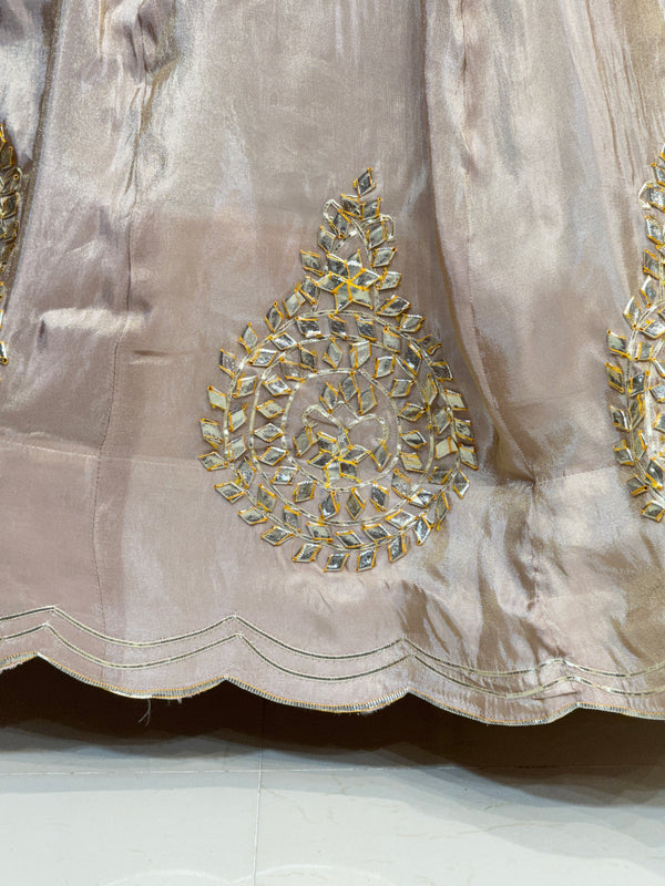 PURE VISCOS KHADDI GEORGETTE DUPATTA WITH TISSUE LEHENGA
