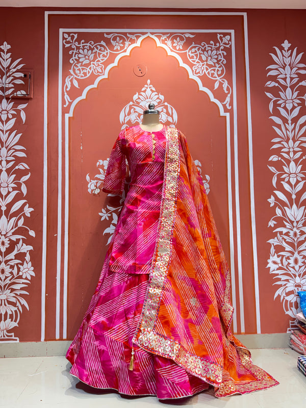 KOTA DORIYA SKIRT WITH KURTI AND DUPATTA