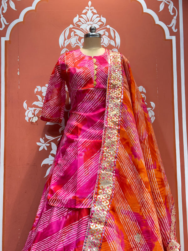 KOTA DORIYA SKIRT WITH KURTI AND DUPATTA