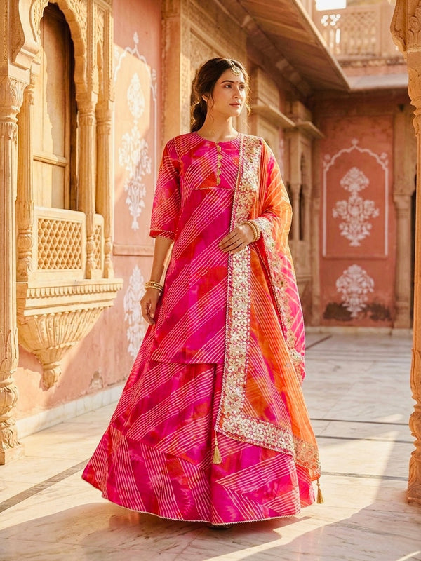 KOTA DORIYA SKIRT WITH KURTI AND DUPATTA