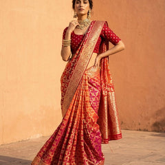 Pure Khaddi Georgette Multicolour Saree