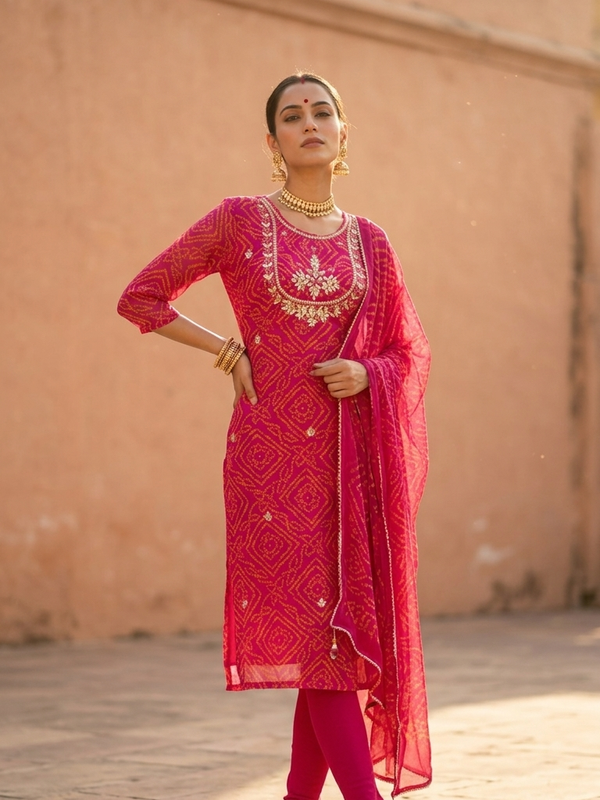 Bhandej Handwork Kurti
