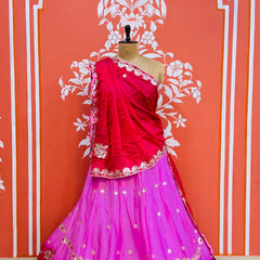 CHINON AARI GOTA PATTI WORK SHADED LEHENGA