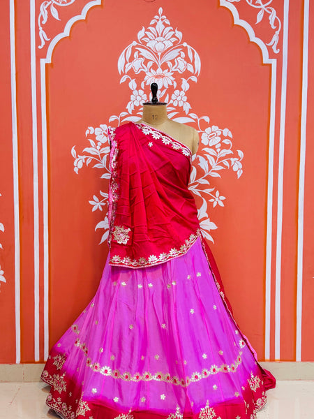 CHINON AARI GOTA PATTI WORK SHADED LEHENGA