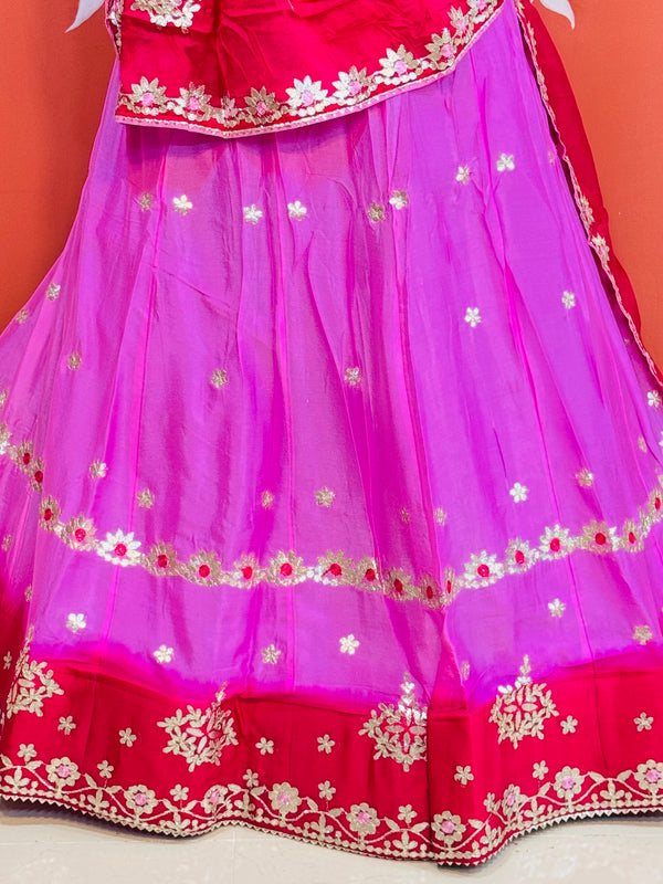 CHINON AARI GOTA PATTI WORK SHADED LEHENGA