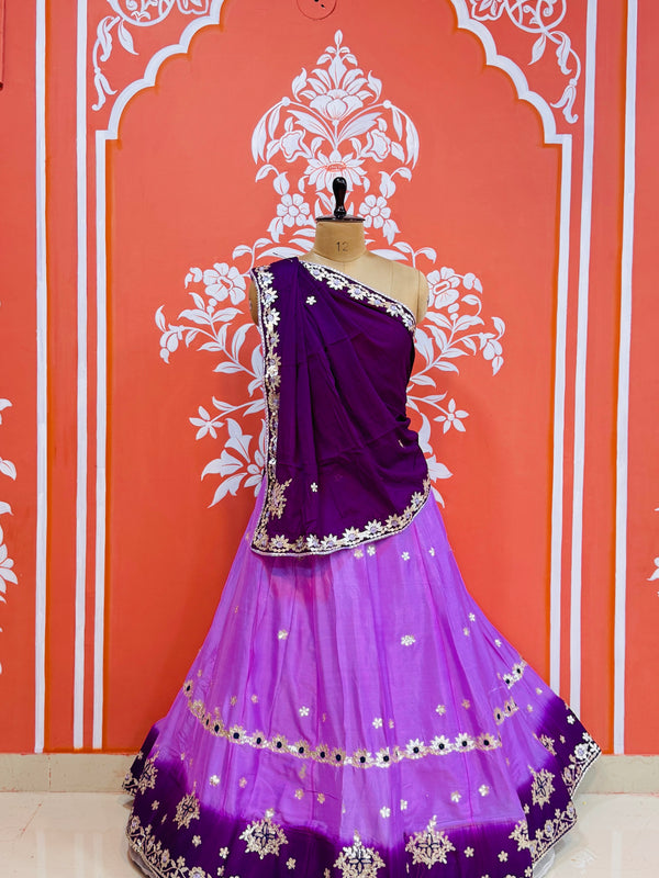 CHINON AARI GOTA PATTI WORK SHADED LEHENGA