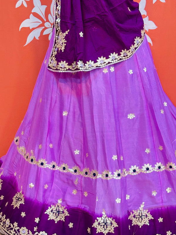 CHINON AARI GOTA PATTI WORK SHADED LEHENGA