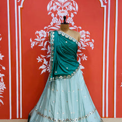 CHINON AARI GOTA PATTI WORK SHADED LEHENGA