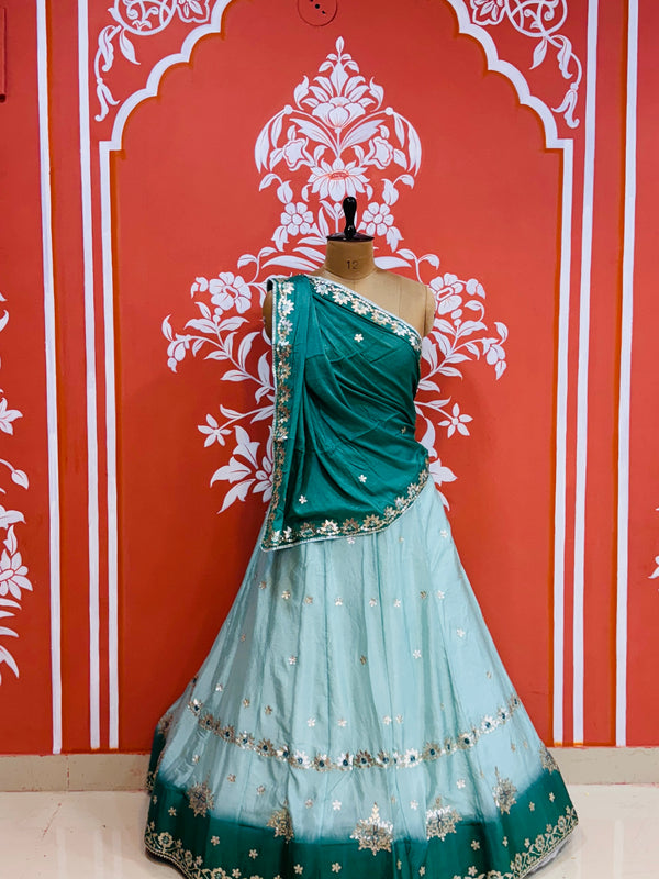 CHINON AARI GOTA PATTI WORK SHADED LEHENGA