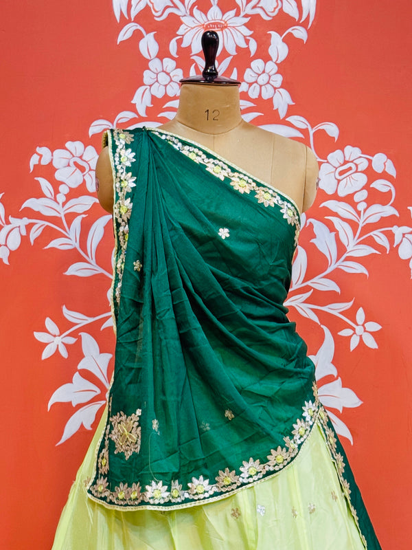 CHINON AARI GOTA PATTI WORK SHADED LEHENGA