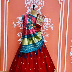 GEORGETTE EMBROIDERED LEHENGA WITH GAZI SILK DUPATTA