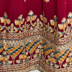 GEORGETTE EMBROIDERED LEHENGA WITH GAZI SILK DUPATTA