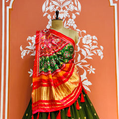 GEORGETTE EMBROIDERED LEHENGA WITH GAZI SILK DUPATTA