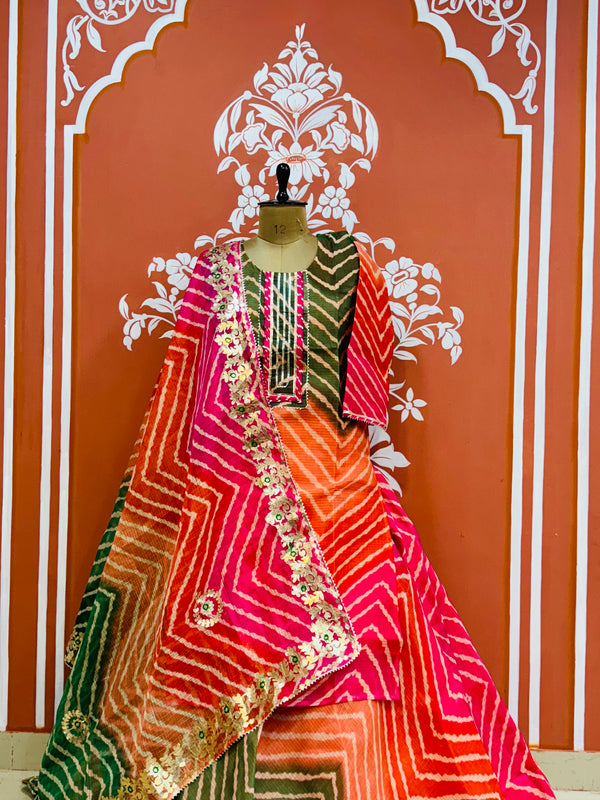 KOTA DORIYA SKIRT WITH KURTI AND DUPATTA