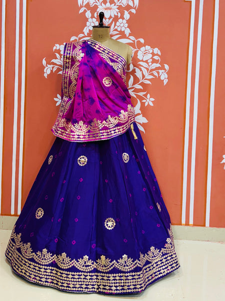 CHINON SHIBORI HANDWORK GOTA PATTI LEHENGA
