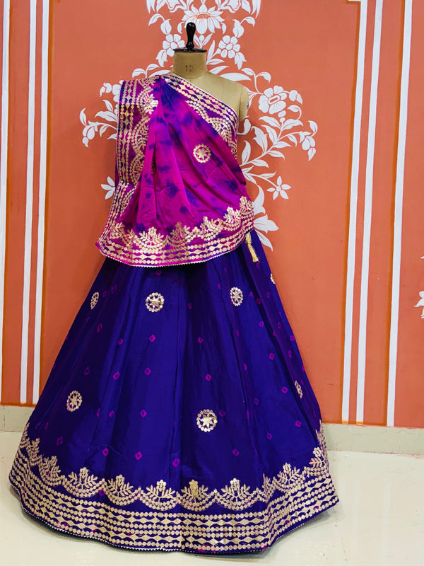 CHINON SHIBORI HANDWORK GOTA PATTI LEHENGA