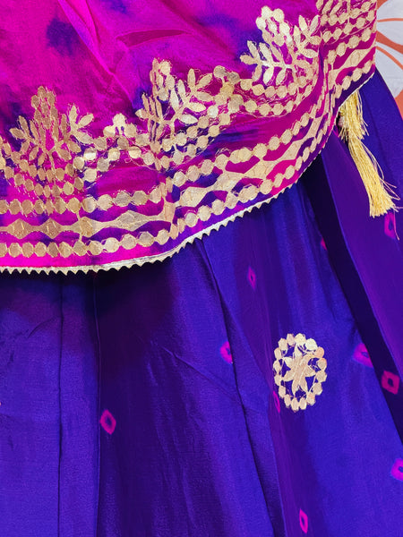 CHINON SHIBORI HANDWORK GOTA PATTI LEHENGA