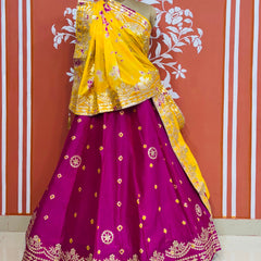 CHINON SHIBORI HANDWORK GOTA PATTI LEHENGA