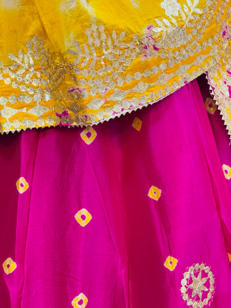 CHINON SHIBORI HANDWORK GOTA PATTI LEHENGA