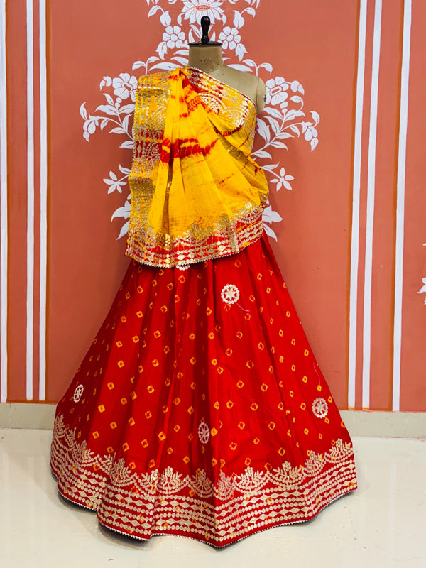 CHINON SHIBORI HANDWORK GOTA PATTI LEHENGA