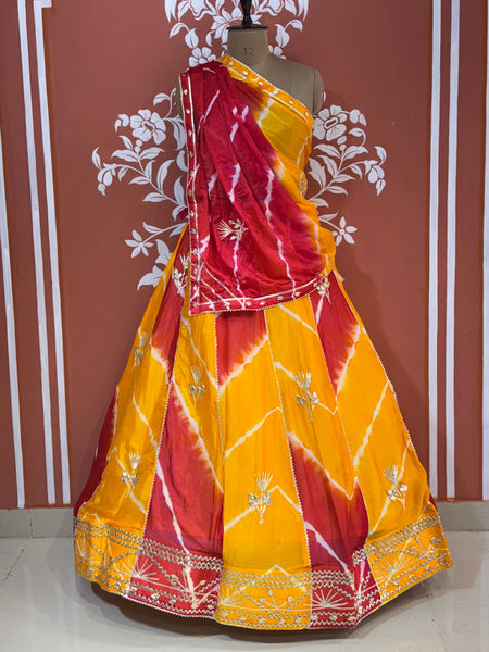 SHIBORI LEHERIYA GOTA PATTI LEHENGA