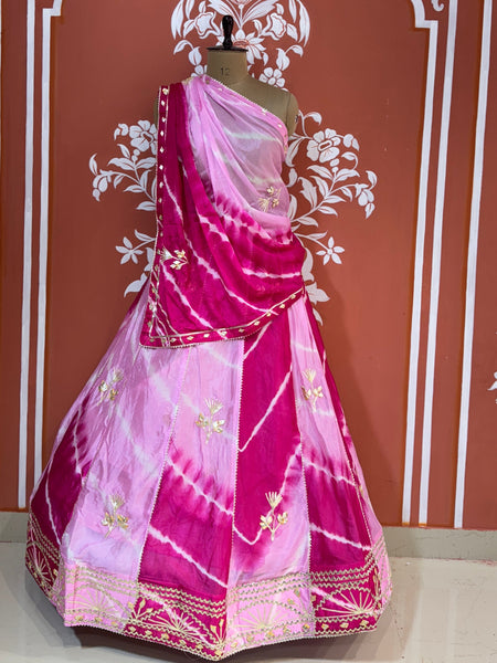 SHIBORI LEHERIYA GOTA PATTI LEHENGA