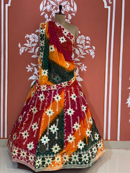 BHANDHEJ MACHINE GOTA WORK LEHENGA