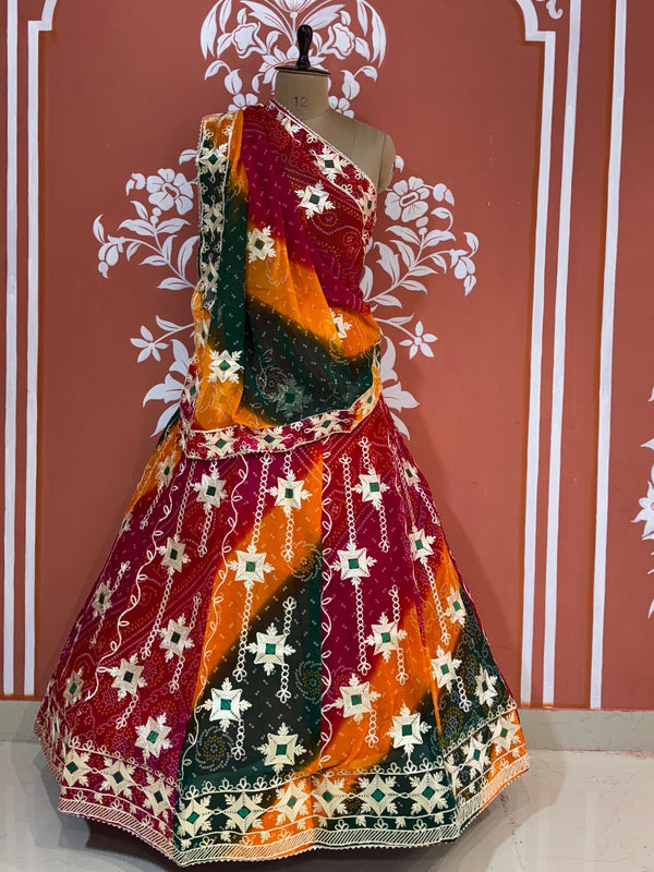 BHANDHEJ MACHINE GOTA WORK LEHENGA