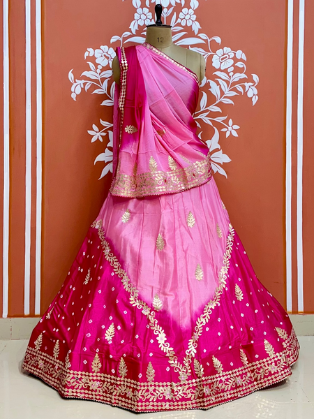 CHINON HANDWORK KACHI PATTI LEHENGA