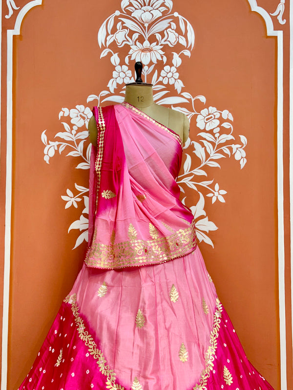 CHINON HANDWORK KACHI PATTI LEHENGA