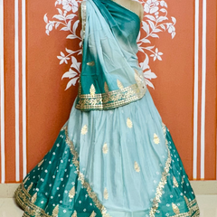 CHINON HANDWORK KACHI PATTI LEHENGA