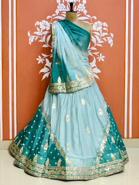 CHINON HANDWORK KACHI PATTI LEHENGA