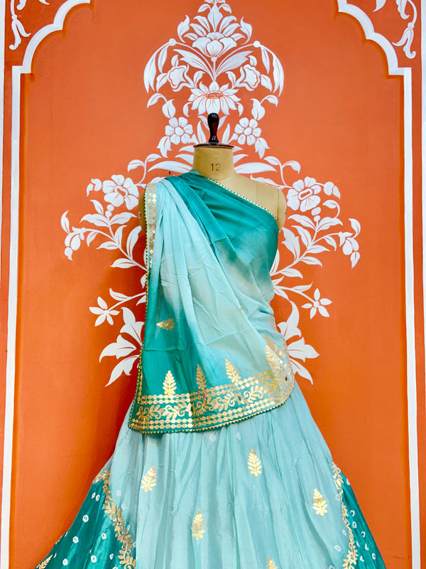 CHINON HANDWORK KACHI PATTI LEHENGA