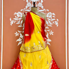 CHINON HANDWORK KACHI PATTI LEHENGA