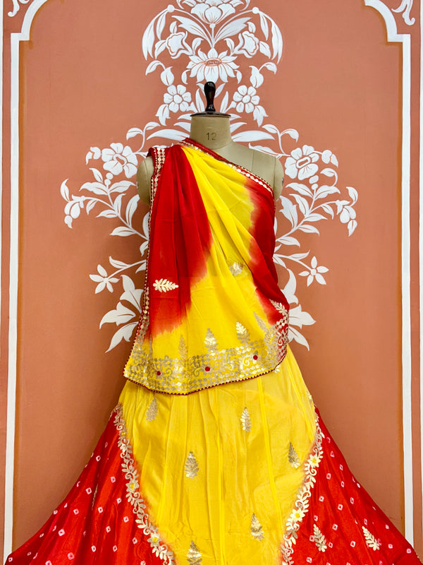 CHINON HANDWORK KACHI PATTI LEHENGA
