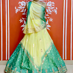 CHINON HANDWORK KACHI PATTI LEHENGA