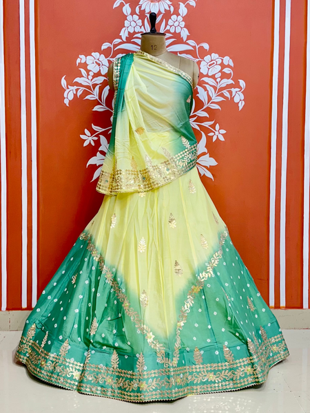 CHINON HANDWORK KACHI PATTI LEHENGA