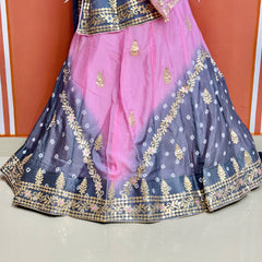 CHINON HANDWORK KACHI PATTI LEHENGA
