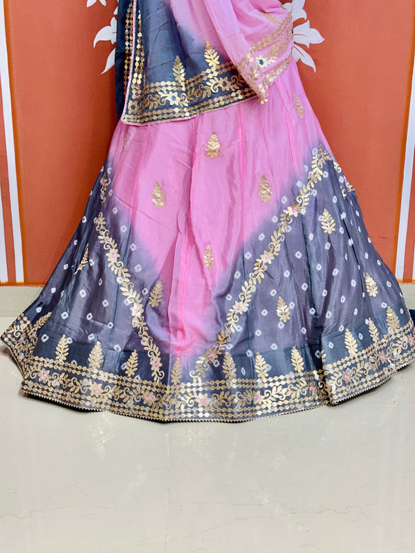 CHINON HANDWORK KACHI PATTI LEHENGA