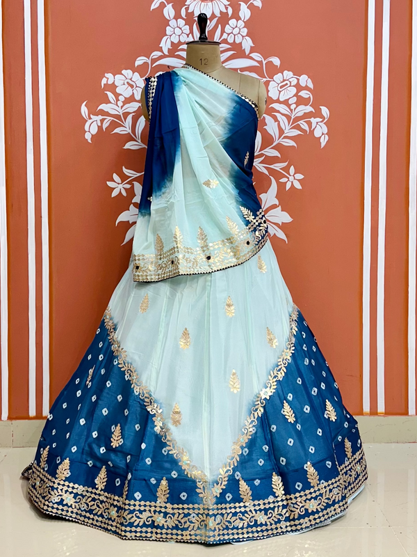 CHINON HANDWORK KACHI PATTI LEHENGA
