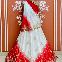 CHINON HANDWORK KACHI PATTI LEHENGA