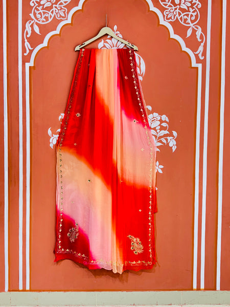 BOX DIE PURE CHIFFON MACHINE WORK SAREE