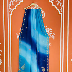 BOX DIE PURE CHIFFON MACHINE WORK SAREE