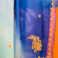 BOX DIE PURE CHIFFON MACHINE WORK SAREE