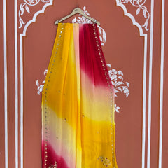 BOX DIE PURE CHIFFON MACHINE WORK SAREE