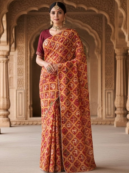KOTA DORIYA ELEPHANT AJRAK SAREE